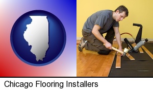 Chicago, Illinois - a hardwood flooring installer