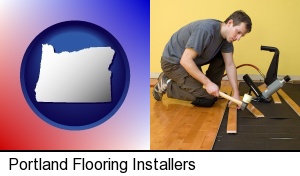 Portland, Oregon - a hardwood flooring installer