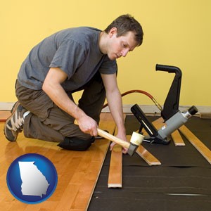 a hardwood flooring installer - with Georgia icon