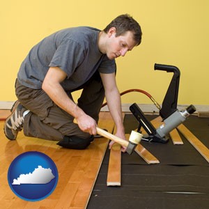 a hardwood flooring installer - with Kentucky icon