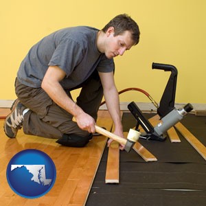 a hardwood flooring installer - with Maryland icon
