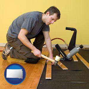 a hardwood flooring installer - with South Dakota icon