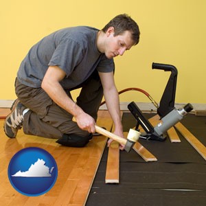 a hardwood flooring installer - with Virginia icon