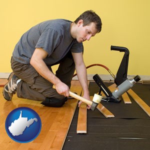 a hardwood flooring installer - with West Virginia icon